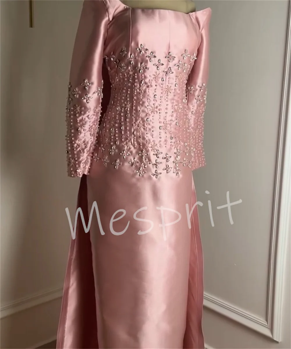 Customized Exquisite Charmeuse Pleat Sequined Pattern Straight Off-the-shoulder Long Bespoke Occasion Party Dresses Formal