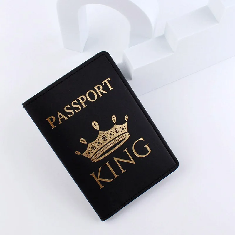 Lover Couple Passport Cover Embroidery Letter Women Men Travel Wedding Passport Cover Holder Travel Case