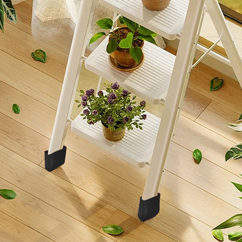 50*20mm Ladder Foot Covers Secure Grip On Surfaces Suitable As Replacement Set Deep Groove Traction Non-slip Base