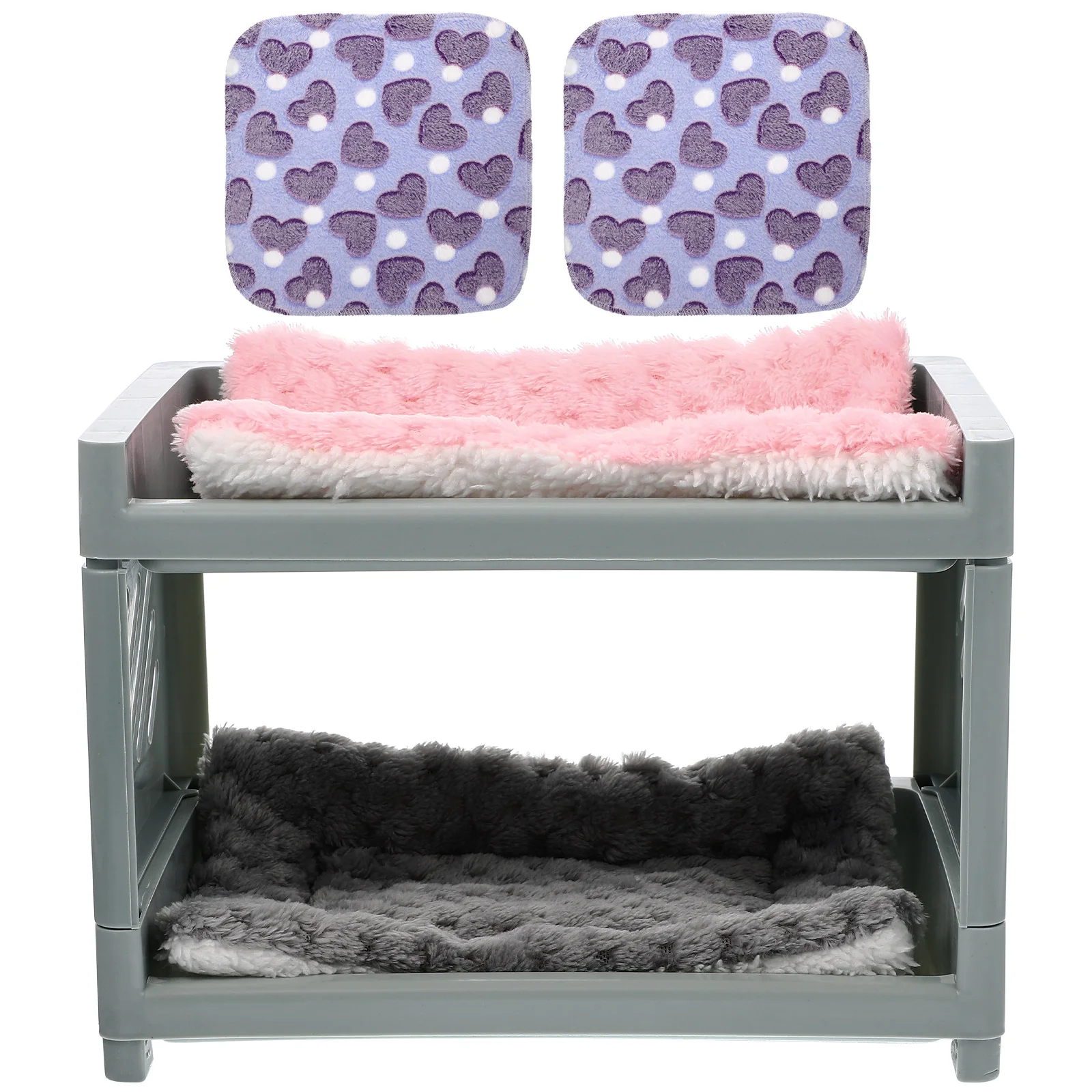 

Plastic Hamster Bed Small Hideout House Blue Chinchilla Bunny Cage Toys Detachable Corner Double Layer Pet Sleeping Nest Durable