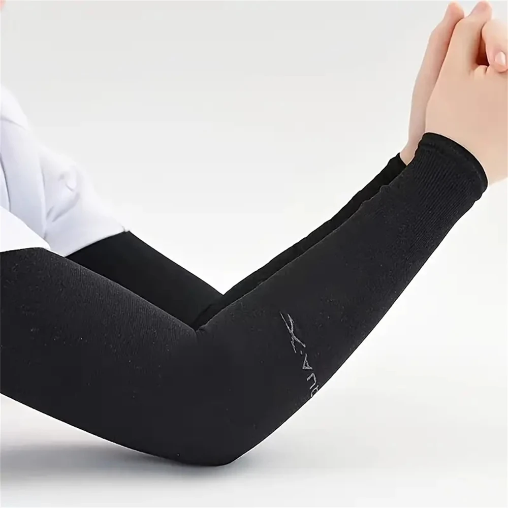 1 Pair Summer Cycling Cooling Ice Silk Arm Cover Arm Sleeves Running Outdoor Sport Sunshade Protection Woman Men Fingerless Glov