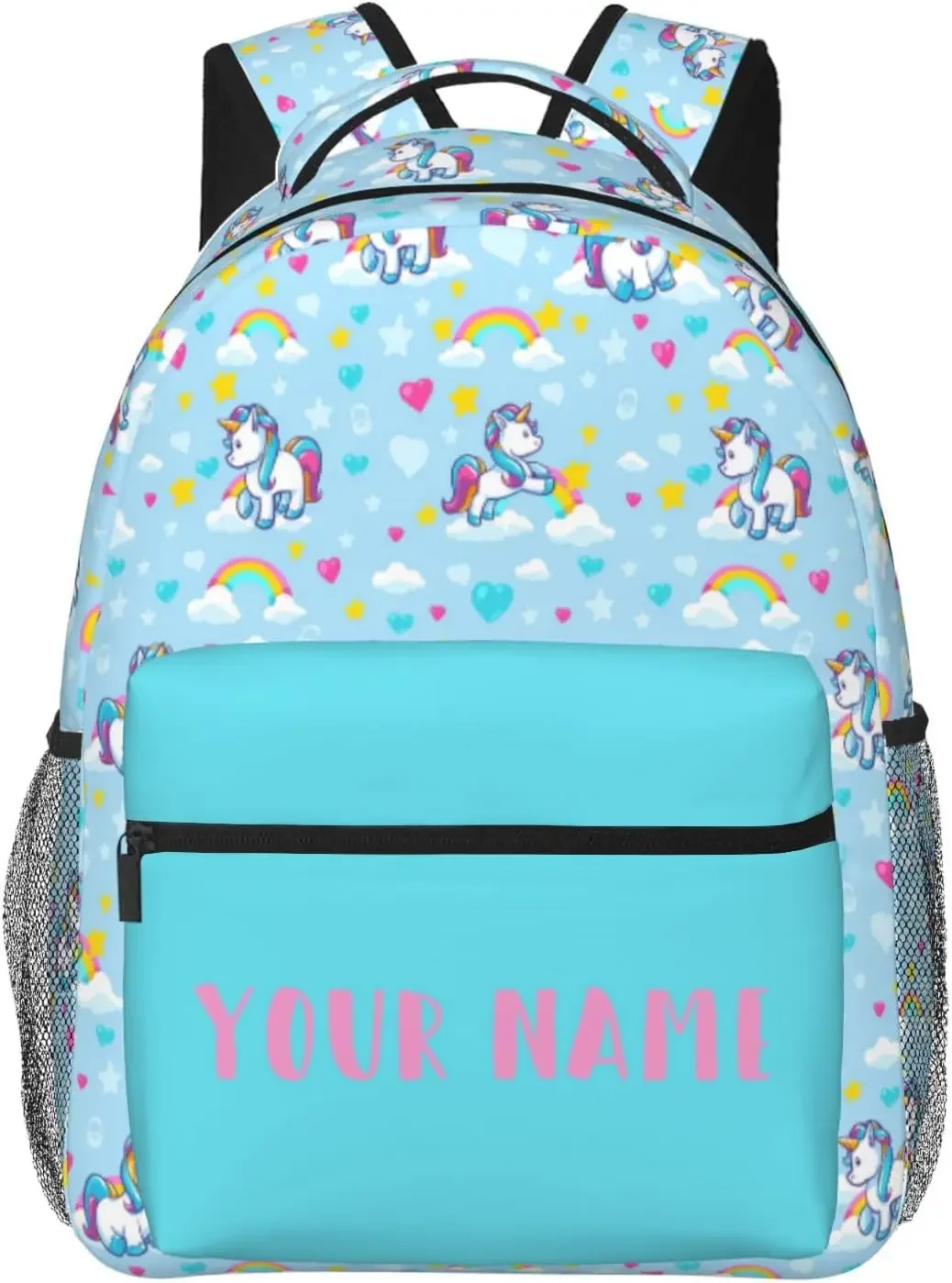 Personalized Backpack for Girls Boys, Custom Backpacks with Name for Kids, Customized Unicorn School Bookbag for Back to School