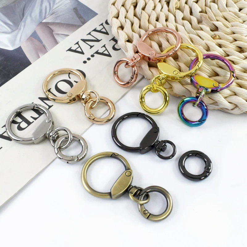 2/5Sets 23mm Metal Buckles for Bag Strap Keychain O Ring Buckle Swivel Snap Hook Pet Collar Clasp Loop DIY Hardwarwe Accessories