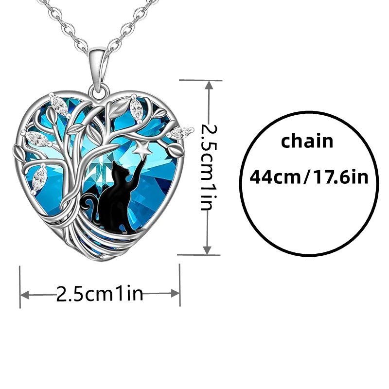 Fashionable and Creative Love Tree Cat Necklace as a Jewelry Gift for Women's Festivals and Religious Anniversaries