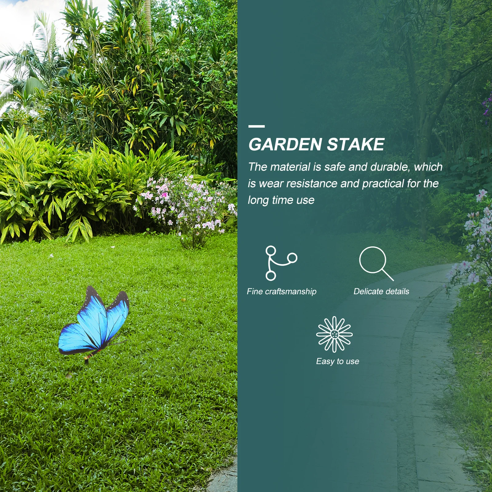 

Acrylic Butterflies Garden Stake Wear Resistant Decorative Lawn Stake Yard Patio Garden Outdoors Sculpture Decorative Stakes