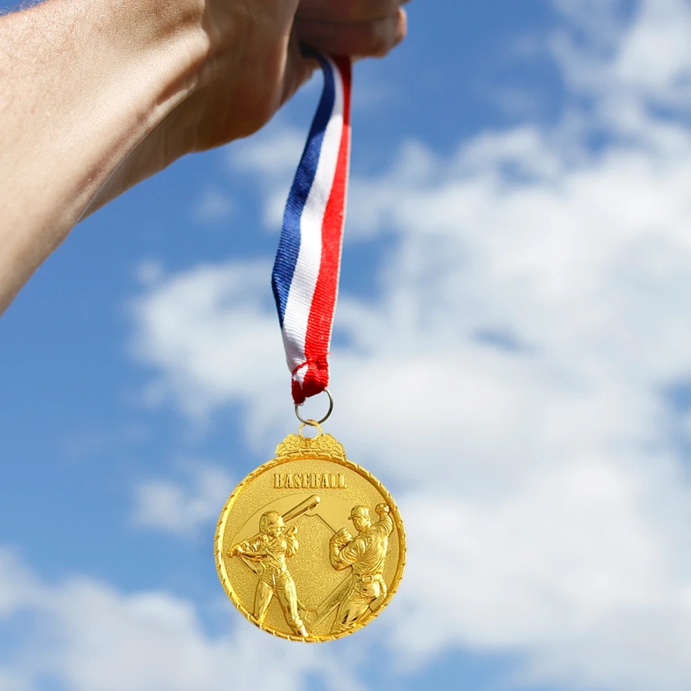 

10 шт. бейсбольных медалей, спортивные медали 5 см, металлические медали победителя с лентой, памятная бейсбольная медаль для бейсбольных соревнований