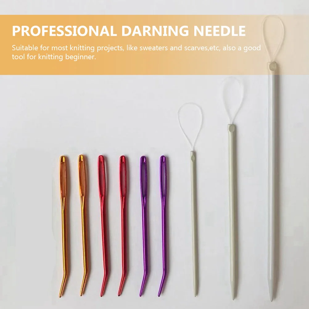 

12pcs Knitting Needles Tapestry Yarn Darning Sewing Needle Hand Portable Household Wear-Resistant Tapestry Needle Supply