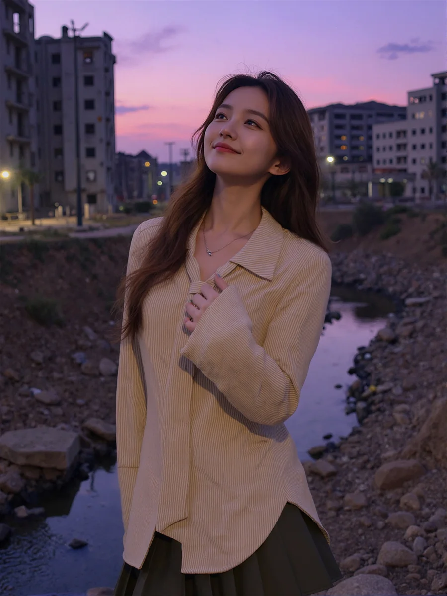 

Модные женские рубашки в корейском стиле, простые свободные топы, осенне-весенние офисные женские универсальные рубашки с длинным рукавом и отложным воротником на пуговицах