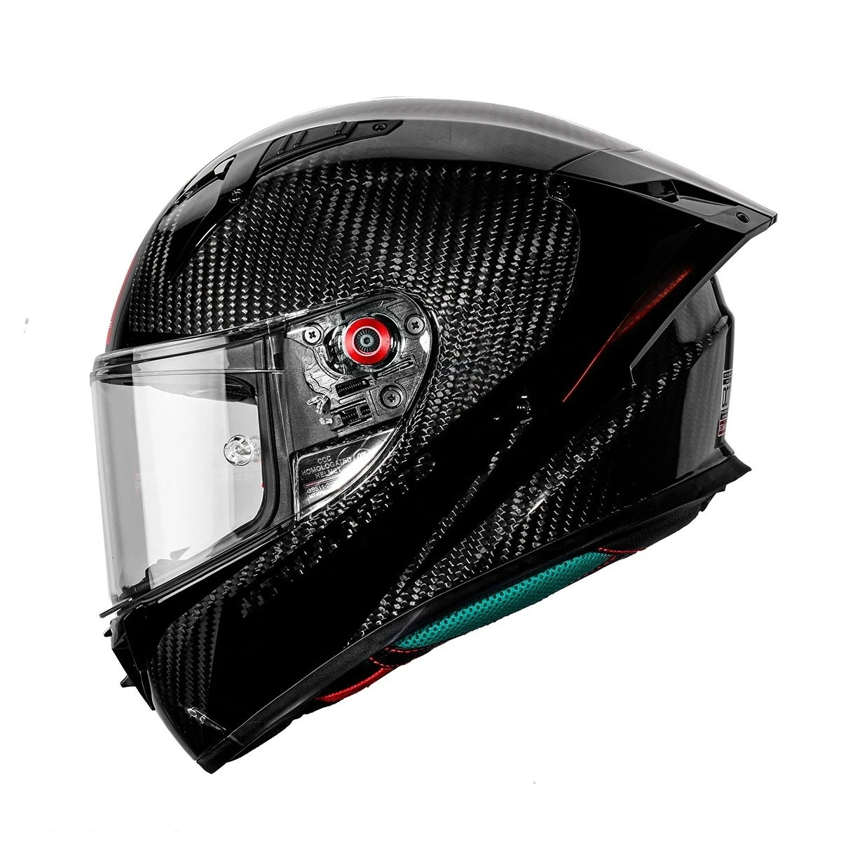 Spanish   Unisex Full-face Helmet Carbon Fiber Championship Racing Design All-Season ABS Material New Quick Release