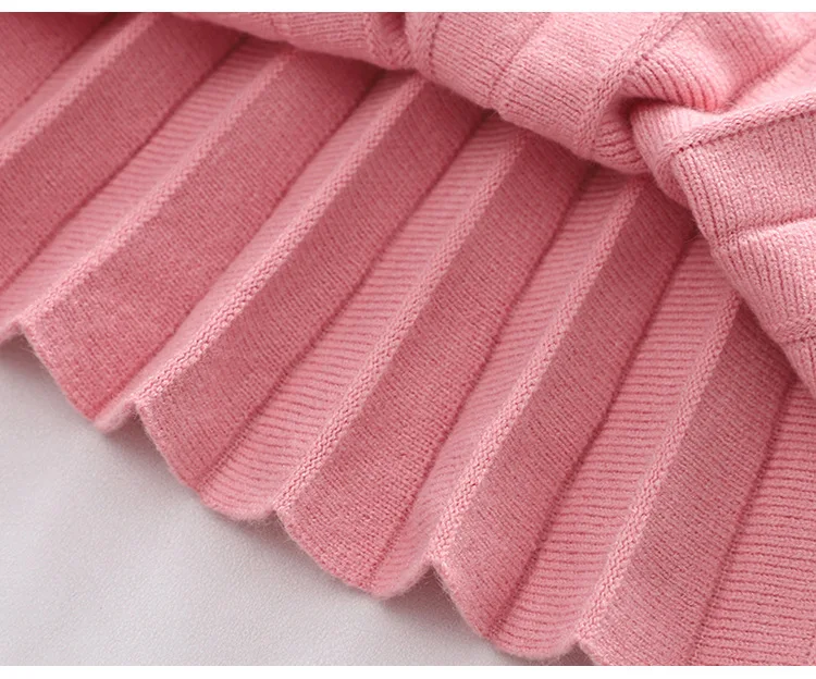 Kids Boutique Clothes 2023 New Autumn 2 Pieces Sets O-neck Sweater Skirt Solid Colot Sweet Cute Knitted Cardigan Long Sleeve