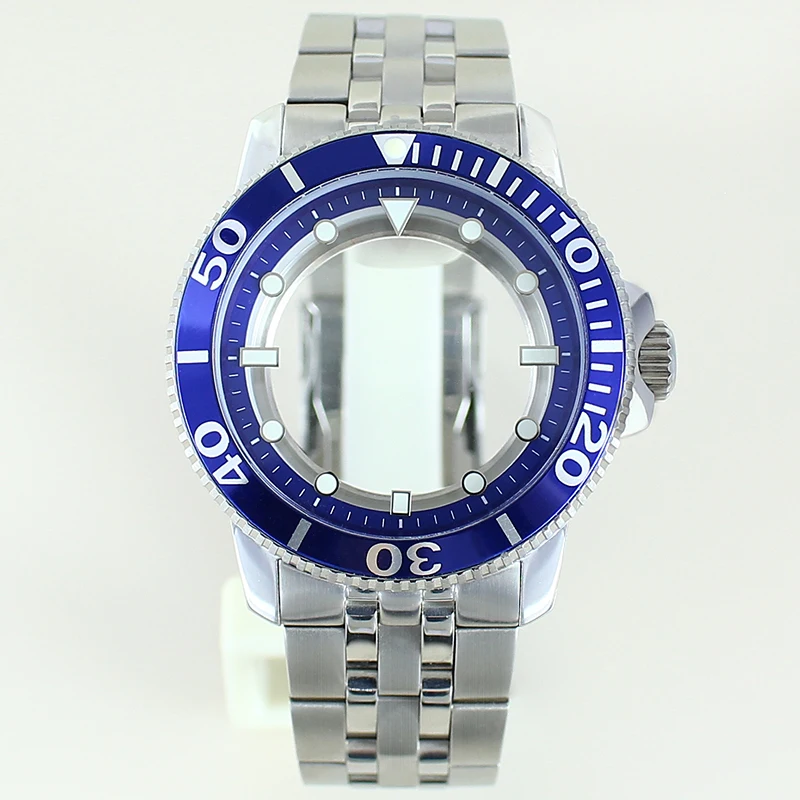 فضي/أسود 42.5 مللي متر ساعة رجالي حزام 100 متر مقاوم للماء لحركة Nh35 Nh36 Nh38 4R36 30.5 مللي متر الطلب تعديل نجم البحر T120 #4