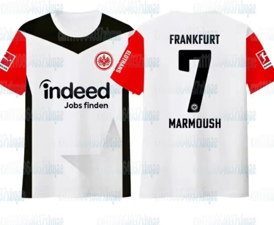 Herren-Fußballmannschafts-T-Shirt mit 3D-Frankfurter-Druck, lässiges Kurzarm-T-Shirt mit Fußballstar-Nummer, Unisex-Familienoutfit – Detail 6