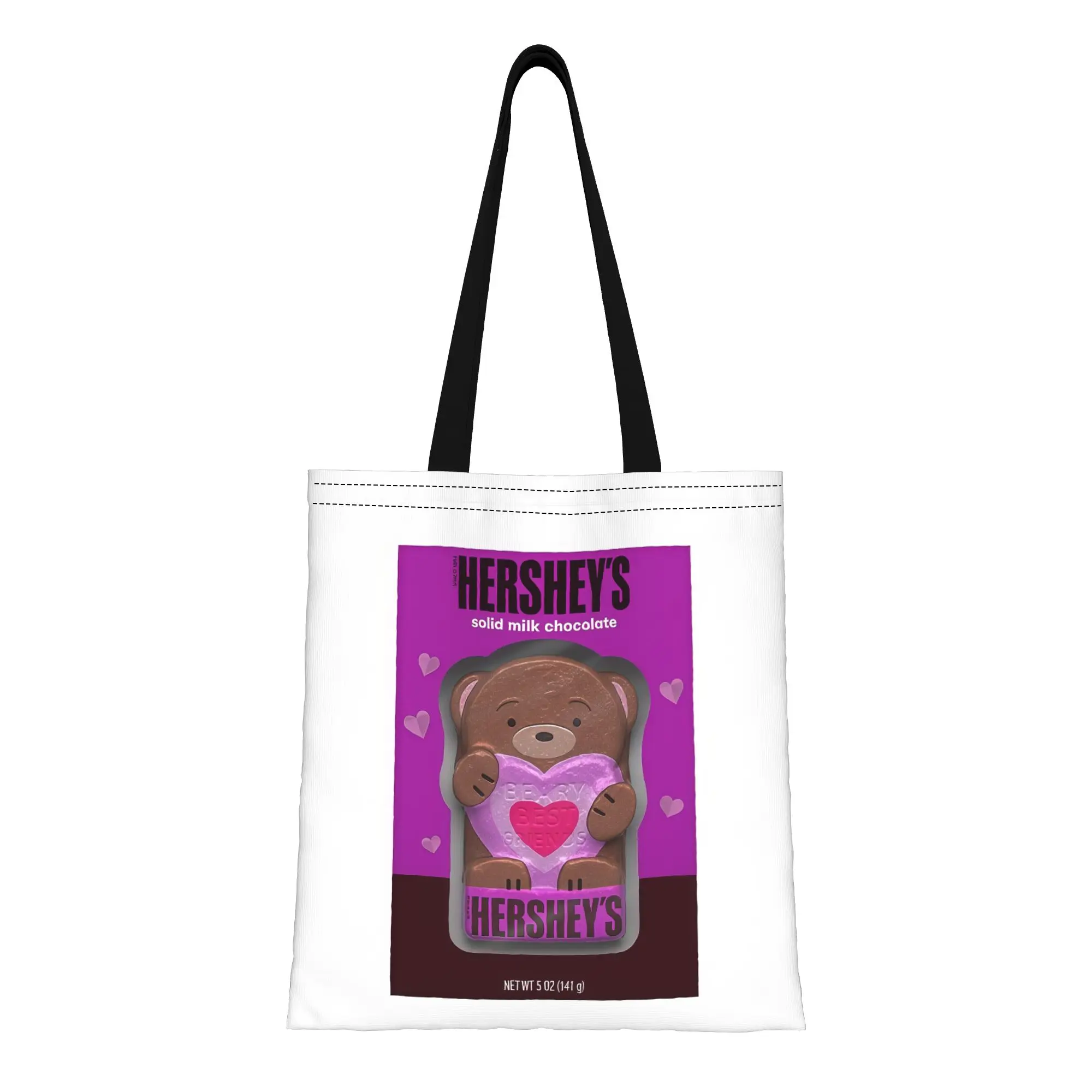 

Сумка-шоппер из холщовой ткани HHershey's Heart Solid Milk Chocolate, идеально подходит для покупок, путешествий, активного отдыха, прочная сумка через плечо.