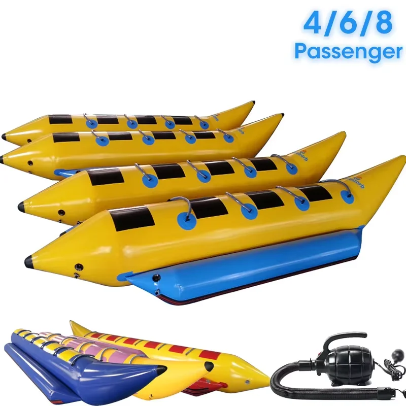 4/6/8 Passenger Inline Elite Class Heavy Recreational Banana Boat Towable Boat Tube Ride Sitting Inflatable Boat surfing at sea