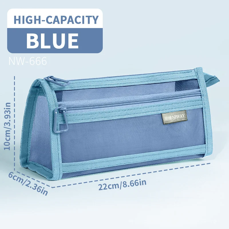 

HUAJIE 1pcs Mesh Pencil Case, Large Capacity Zippered Pouch, Durable & Portable Organizer for School Supplies & Cosmetics