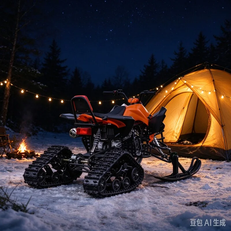 Electric Track Snowmobile Headlight Spring Suspension Steerable Ski Sled Adult Mountain Off-Road Winter Ski