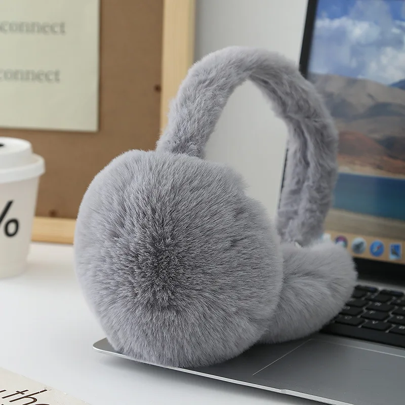 Orejeras plegables de piel sintética de conejo, cubiertas cálidas para las orejas de invierno para mujeres, para viajes al aire libre y uso diario (2025 recién llegados) ‌
