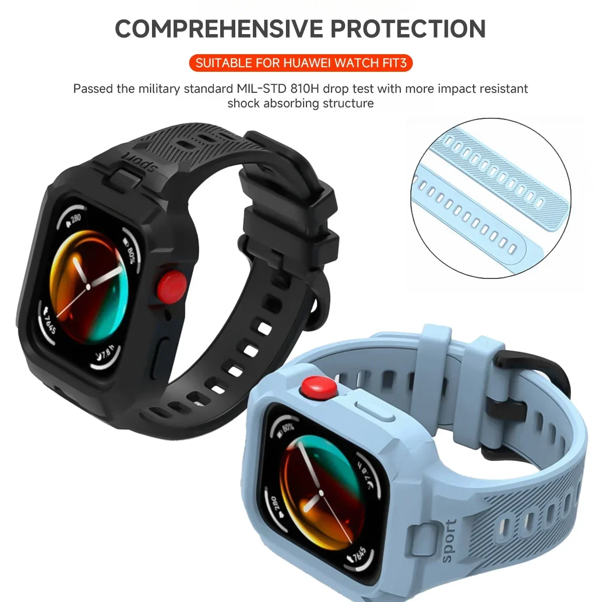 2in1 Case Band For Huawei Watch Fit3 Fit4 Strap Soft TPU Protector Cover For Huawei Fit4pro Silicone Protective Shell Accessory