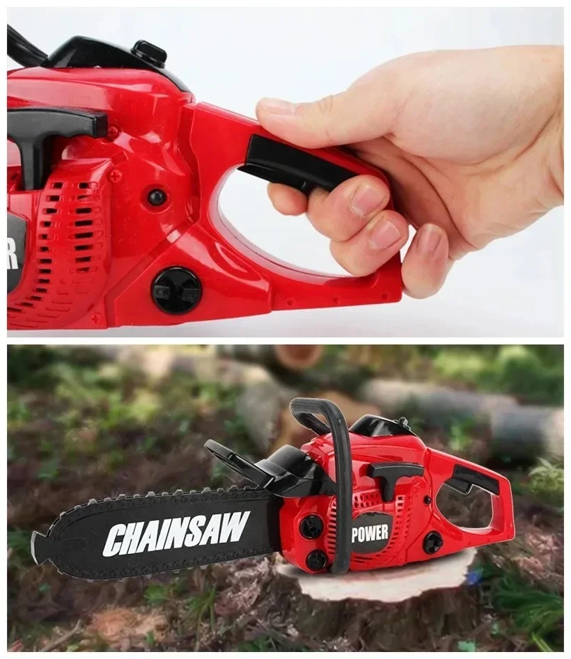 Tamanho grande crianças motosserra eletrônica crianças jogar ferramentas fingir jogar kits serra elétrica crianças simulado jogar casa brinquedos