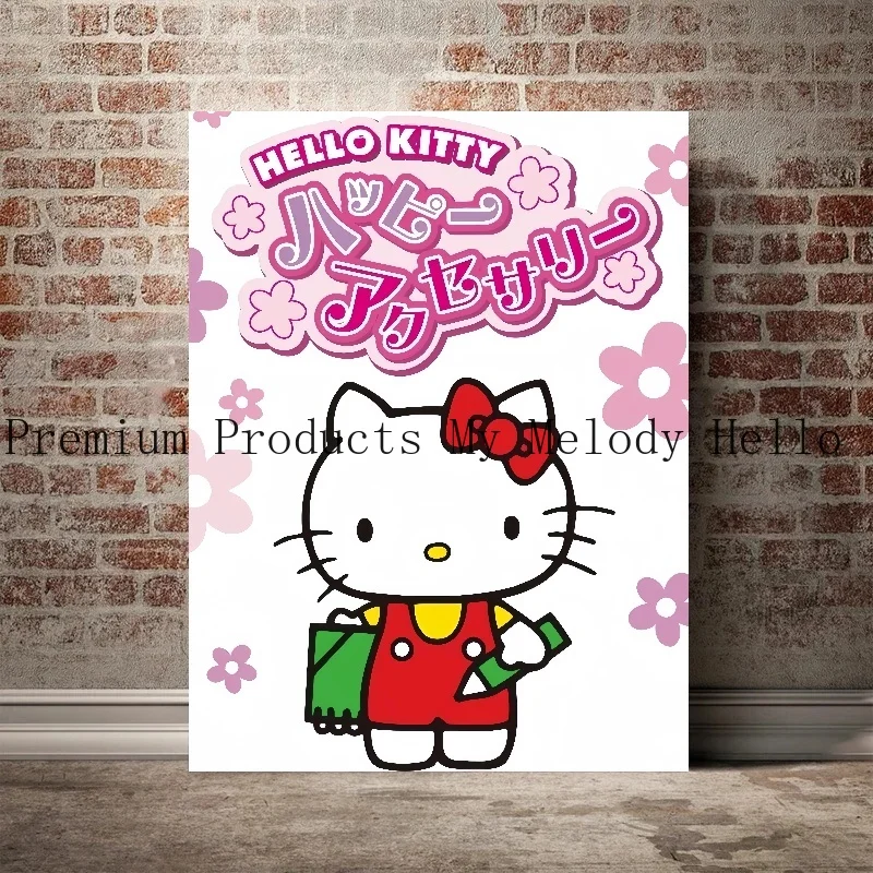 Affiche Hello Kittile de Sanurgente, Affiche de Périphérique d'Anime, Art Mural de Dessin Animé Moderne, Peinture sur Toile Imprimée, Image de Chambre, Cadeau de Décoration de Maison