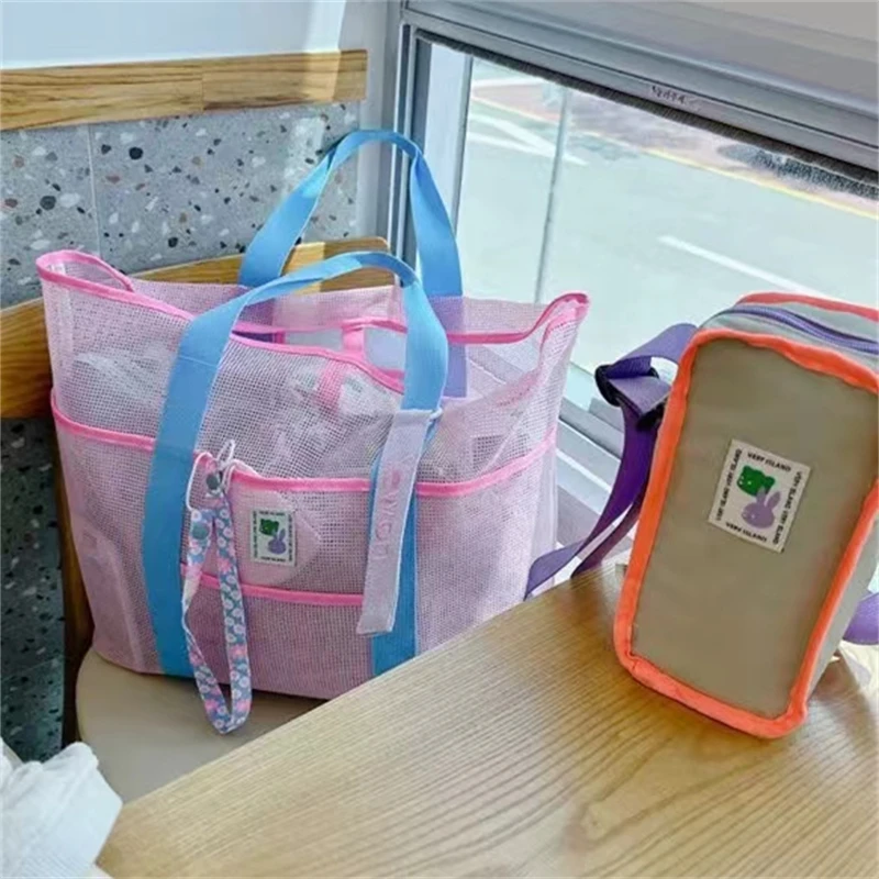 

Ins большая сумка для хранения купального костюма Capaci, уличная портативная ручная сетчатая сумка на одно плечо, летняя пляжная сумка R бренда