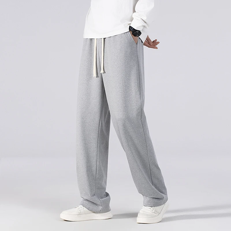 الصيف الكورية الرجال السراويل خفيفة ورقيقة البوليستر مرونة الخصر شبه واسعة فضفاض بنطلون ثنى دعوى السراويل الربيع الذكور بناطيل كاجوال #5