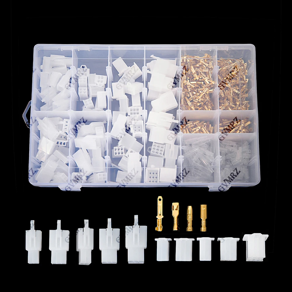 50Set 2 3 4 6 of car wire connector kit 2.8mm 9 PIN male and female socket plug and pin crimping terminal combination kit box