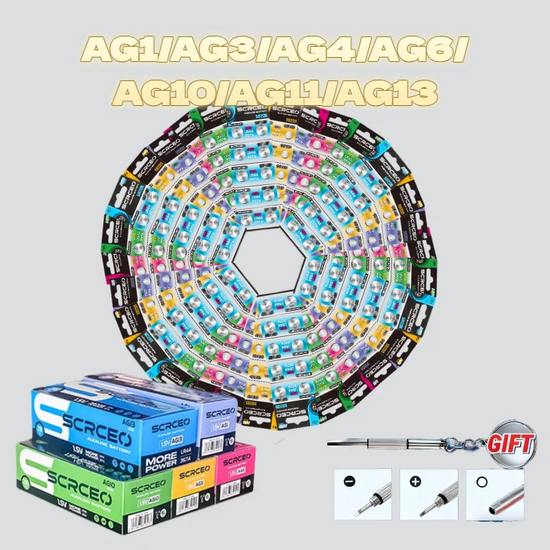 

AG1 AG3 AG4 AG6 AG10 AG11 AG13 Button Cell Batteries LR41 LR44 LR920 LR1130 357A SR41 for Watch Calculator Toys Remote Control