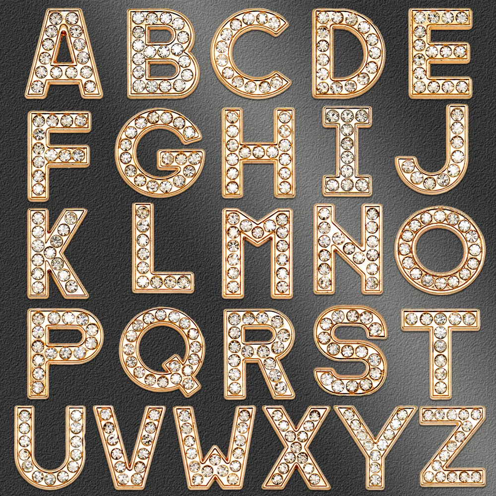 1PCS A-Z Gold Metal Alphabet Shoe Charms,26 Letters Shoe Accessories Decorations For Women Girls,Classic Clogs Buckle Pin Gift