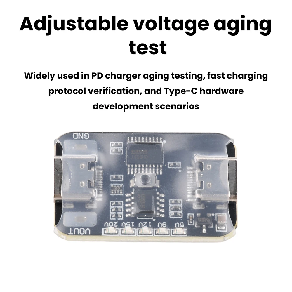 PD-Schnelllade-Attrappe-Modul mit einstellbarer Spannung 5V-20V Ausgang PD2.0/3.0 für Alterungstest von Typ-C-Ladegeräten – Detail 6