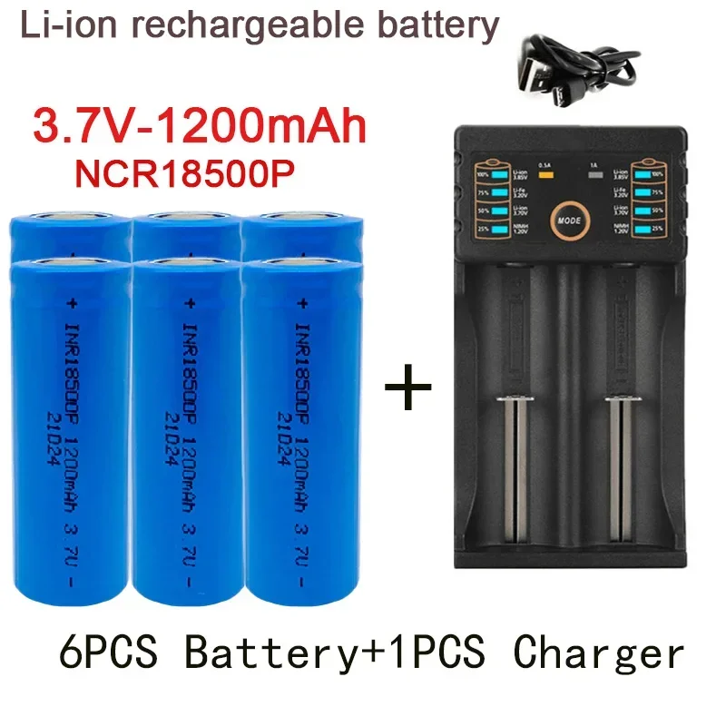 

18500 rechargeable battery 3.7V 1200mAh for strong light flashlights, dedicated lithium-ion+charger for anti light