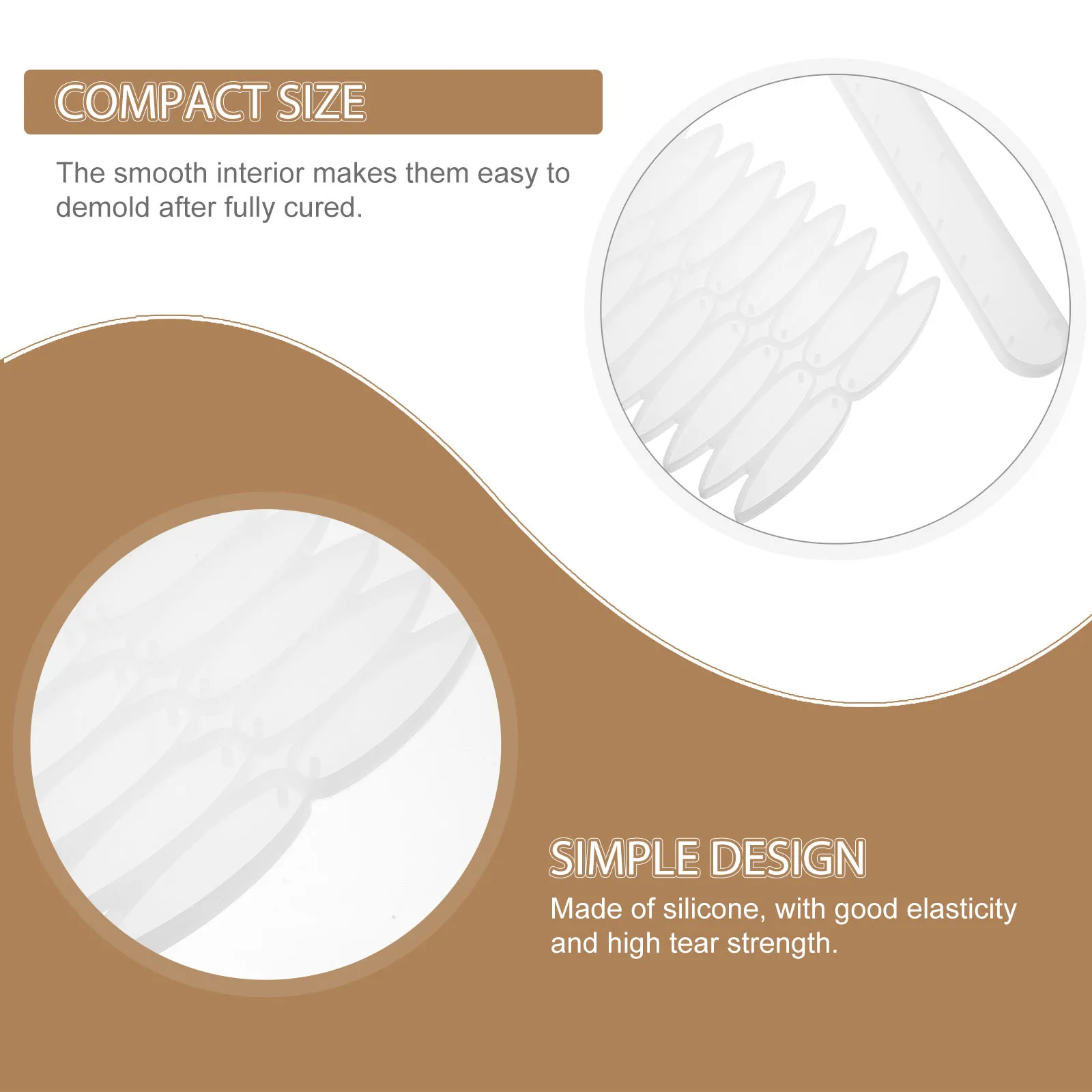 

2 Pcs Silicone Mold for Resin Crafts Hanging Wind Chime Pendant Epoxy Casting Decorative Leaf Shaped Home Garden Art