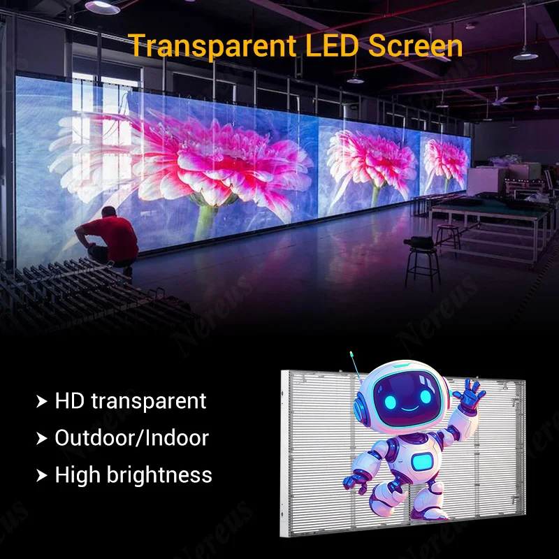 High Transparency Led Transparent Display P 2.5 Full Color Outdoor Transparent Led Screen Glass Led Display
