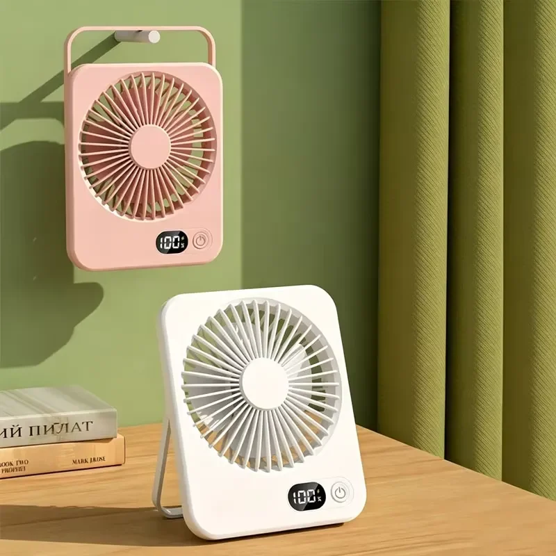 5 Speeds 180 Tilt Folding Personal Fan Portable Desk USB Rechargeable With Power Display Ultra Quiet Table Mini Fan For