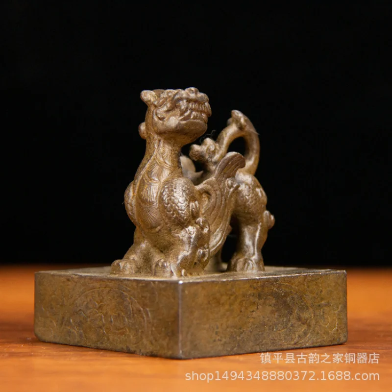 

Латунный декоративный штамп в винтажном стиле с изображением Цилин, для офиса, гостиной, магазина, украшение для рабочего стола