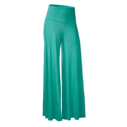 Womens High Waist Wide Leg Maxi Long Pants Solid Color Office Lady Loose Stretch Pleated Palazzo Lounge Trousers S-4XL