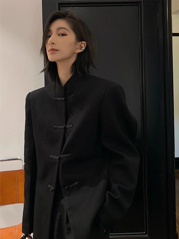 

New Chinese Sle Men's Stand Collar Suit Tang Costume Jaet Trendy High-End Zhongan Tang Suit Hanfu Jaet for Teenagers