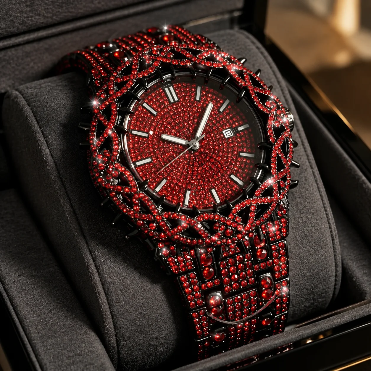 Men's personalized watch, thorn surround shape watch body, with date function dial, suitable for multi-scene wear