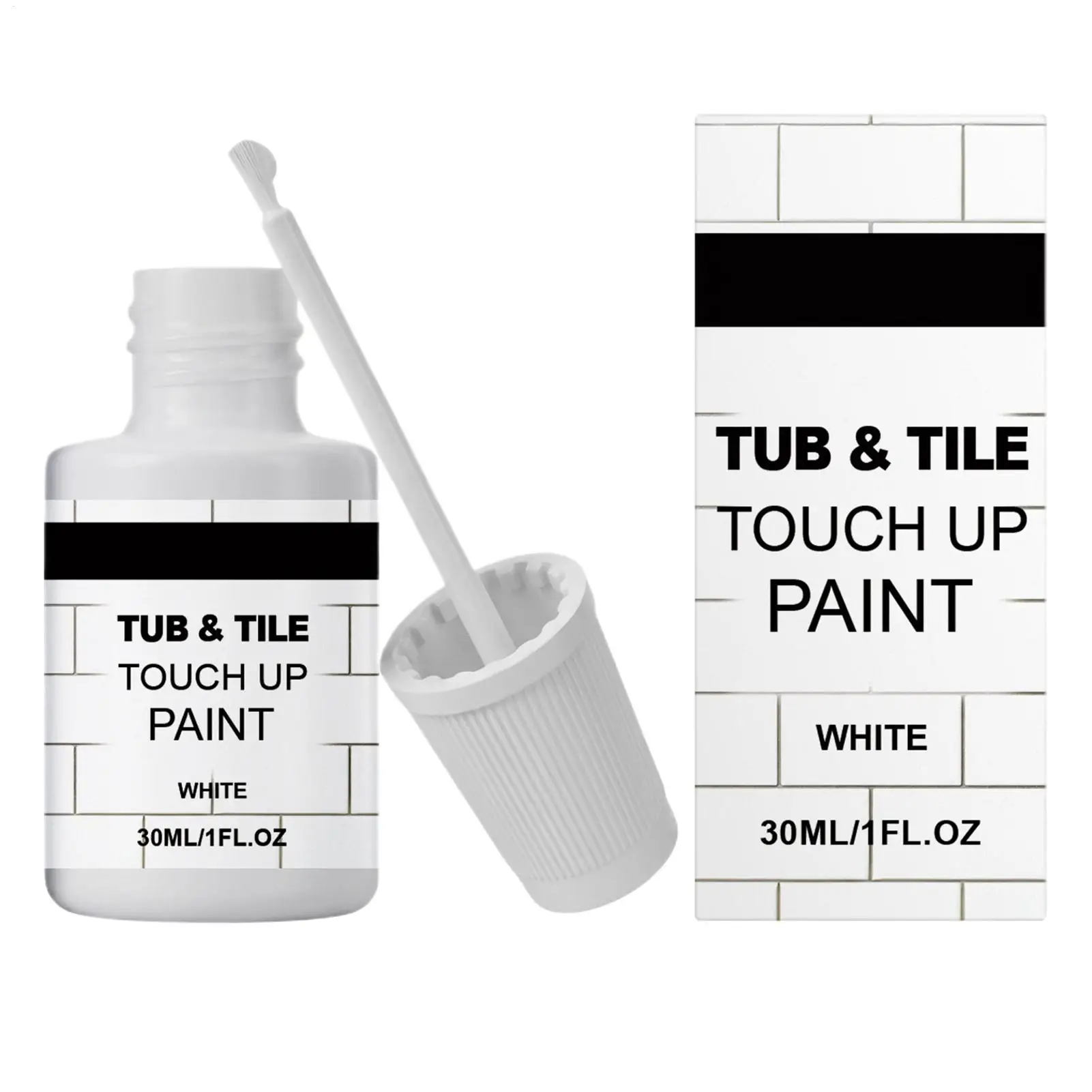 Tile Repair Paint Brush-On Waterproof Moisture-Resistant Solution White Porcelain Repair Paint for Sink Bathroom Washroom