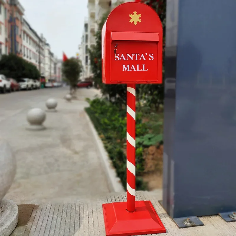 European retro wrought iron mailbox handmade garden decoration practical floor ornament industrial style photography