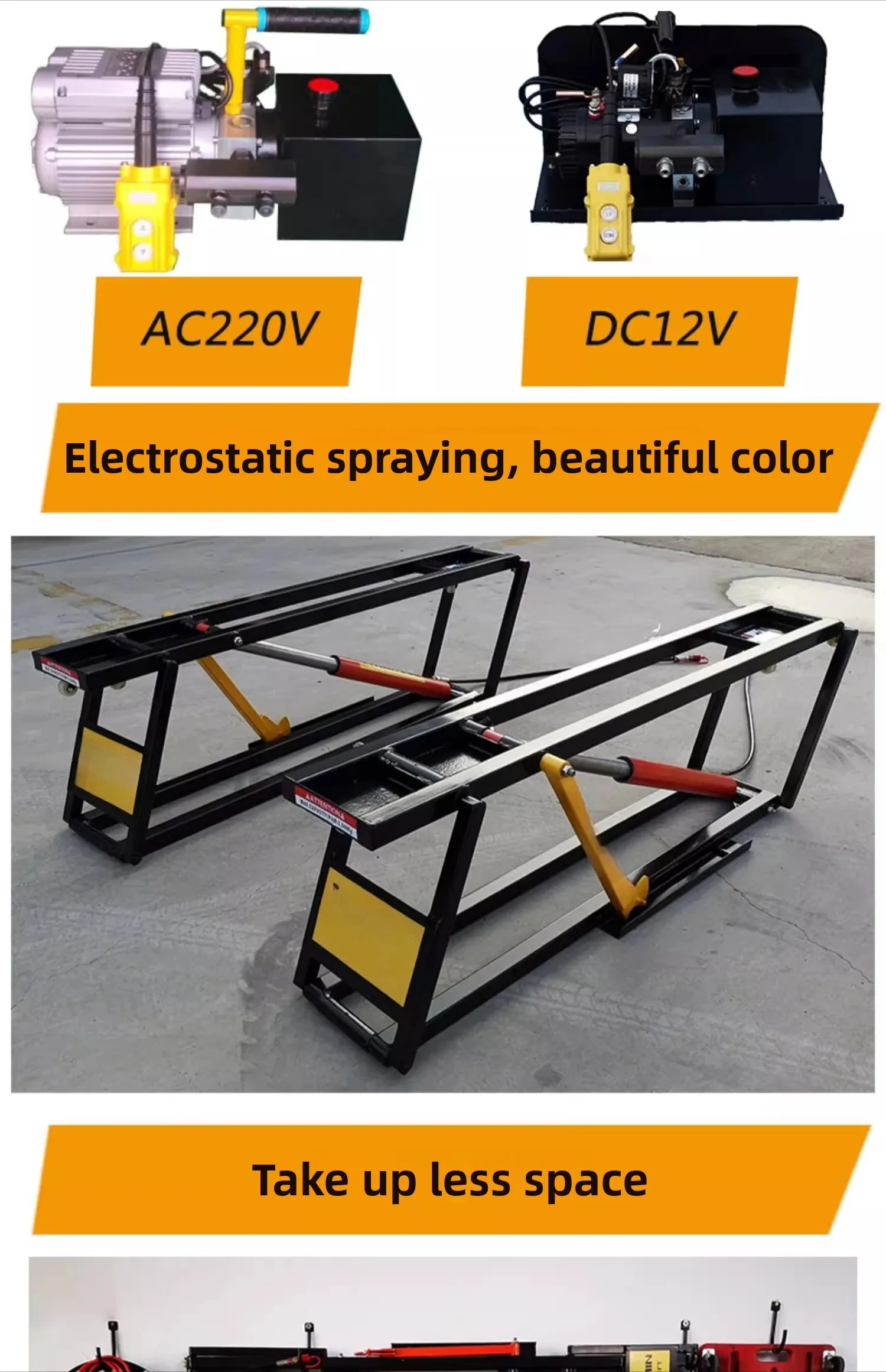 

Heavy Duty Mobile Scissor Lift for Car Repair, Portable Auto Lift Platform with Quick Rise and Safety Lock