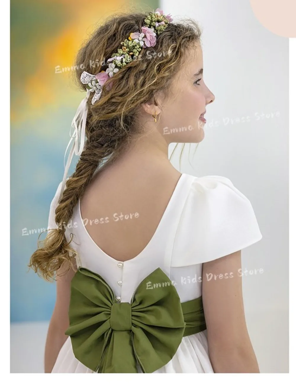 

Платье для девочки DROISCustom с поясом и бантом, подходит для дня рождения, первого причастия, детских праздников и конкурсов красоты