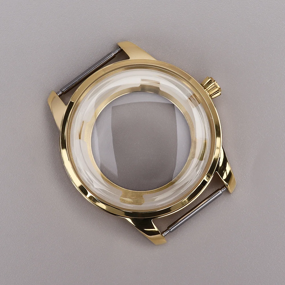 40MM Gold 316L Stainless Steel Watch Case Arched Glass For Cocktail NH35 NH36 NH38 4R 7S Movement NH35 Cocktail Case Watch Parts