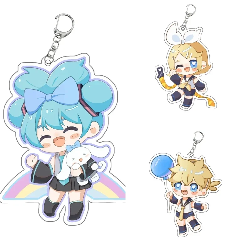 Hatsune Miku Acrylic Keychain Anime Peripheral Cartoon Cute Backpack Key Pendant Itabag Decoration Kawaii Goods Gift for Friend