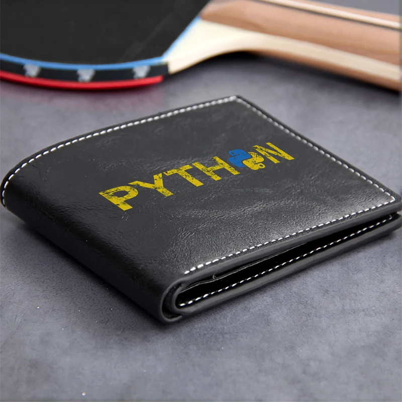 PYTHON LOGO EMBOSSED MEN'S SLIM PU WALLET LIGHTWEIGHT DURABLE BUSINESS STYLE ACCESSORY FOR PROFESSIONALS