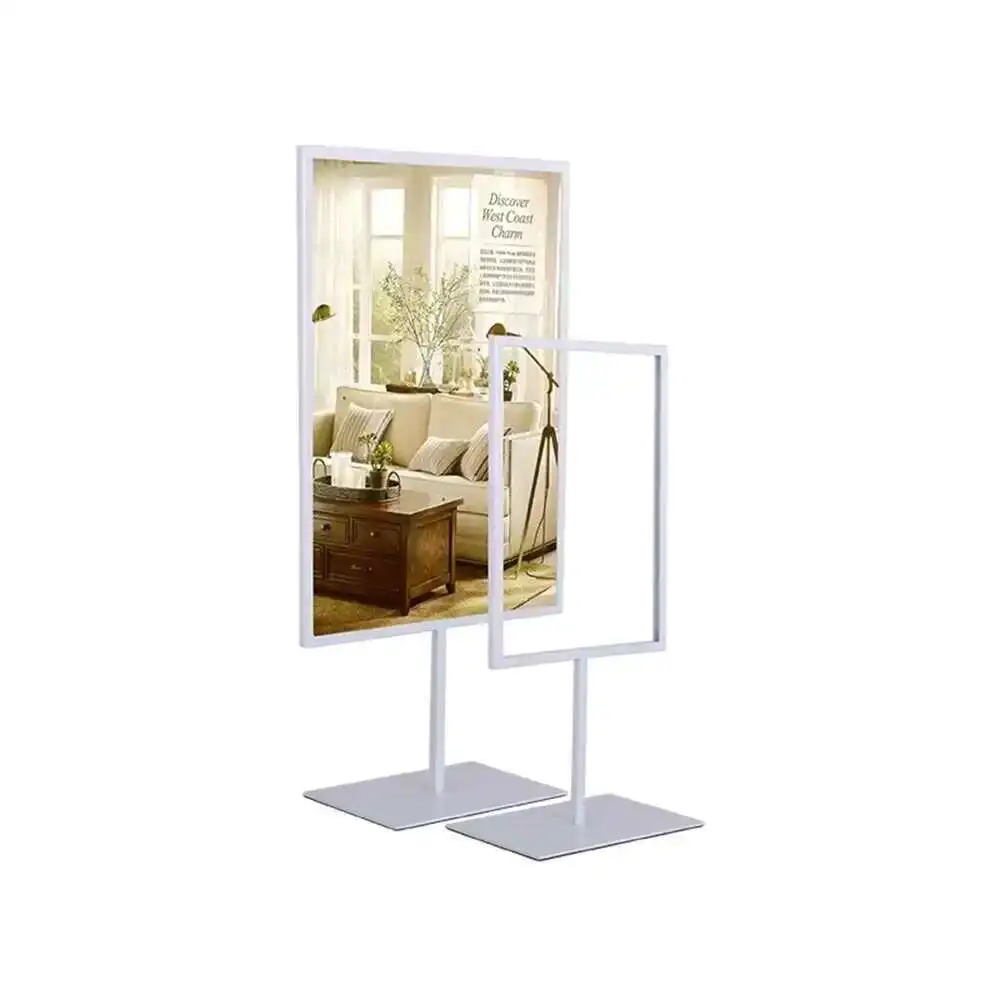 Iron Double-sided Table Poster Holder A4 Metal Restaurant Coffee Shop Sign Advertising Promotion Display Stand Rack
