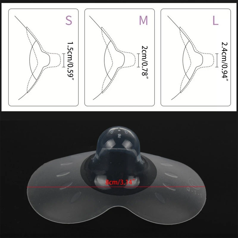 실리콘 젖꼭지 보호대, 수유 어머니를 위한 젖꼭지 보호대, 보호 커버, 모유 수유용, 투명 운반 케이스 포함, 2 개