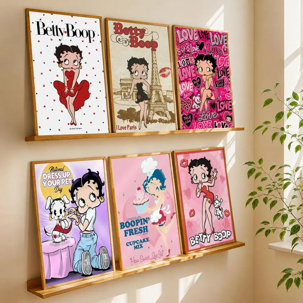 B-Betty B-Boop Sleeping Poster HD Wall Art Wall Stickers Home Living Room Bedroom Bar Office Decor Prints