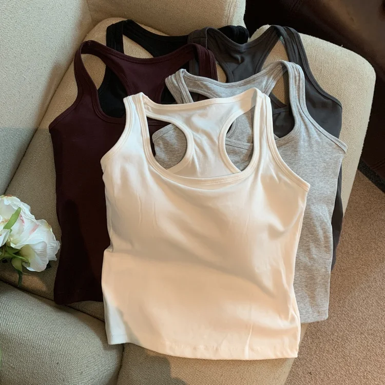 

Pure Desire Sle Inner And Outer Wearable Work Number Beautiful Ba Strap Vest Top Women's plus Size Clothing Summer Season