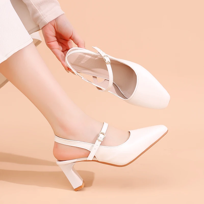 Elegant Sandals for Women-Pearl Embellished Ankle Strap Summer Shoes, Lightweight Comfortable Dressy, Wedding Beach Party Shoes